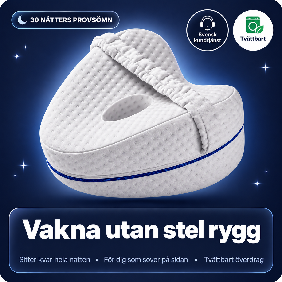 ErgoVila™ – Knäkudde med rem för sidosovare