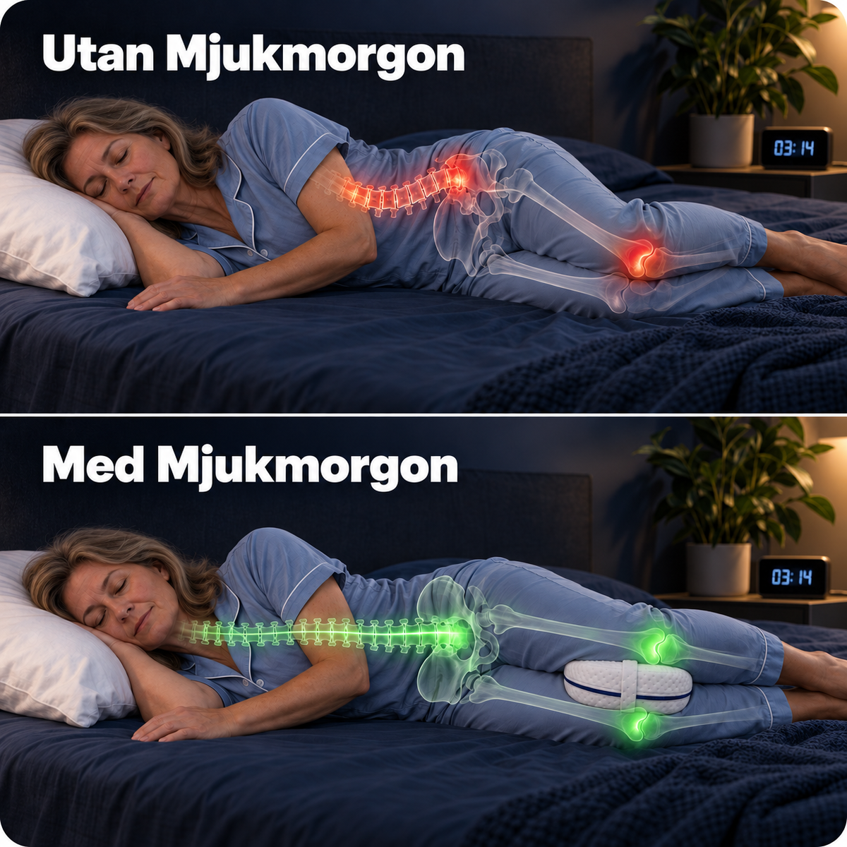 ErgoVila™ – Knäkudde med rem för sidosovare